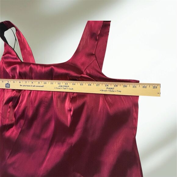 Dressbarn Collection Satin Top 2 Pc Ruby Red Jacket With Shell NEW - Picture 9 of 12